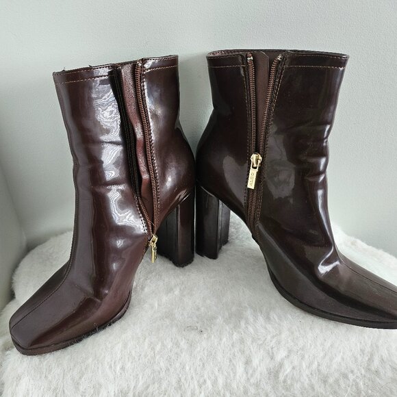 Bottines Aldo cuir vernis et bout carré - Picture 4 of 5